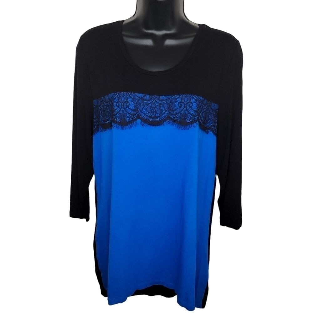 Chico's color block lace tunic top 1 (medium)